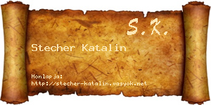 Stecher Katalin névjegykártya